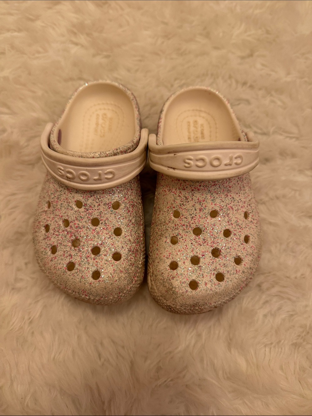 CROCS Kids Glitter Clog — White